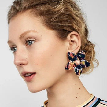 

JURAN New Arrivals Charm Flower Stud Earrings For Women Multi Color Statement Earrings Hot Sale 6 Colors Charm Fashion Jewelry
