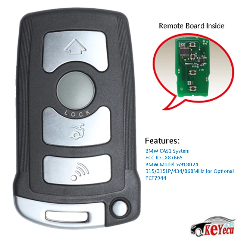 Запасная деталь KEYECU 4 кнопки для BMW 7 серии 740 750 760 i Li xDrive 2006 2011 FCC ID: LX8766S|button