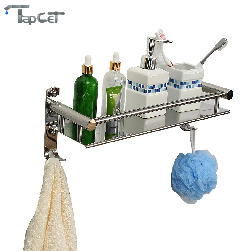 

TAPCET High Quality 40/50CM Wall Mounted Single Tier Storage Basket Bathroom Soap Dish Shampoo Rack Bathroom Shelves Holder