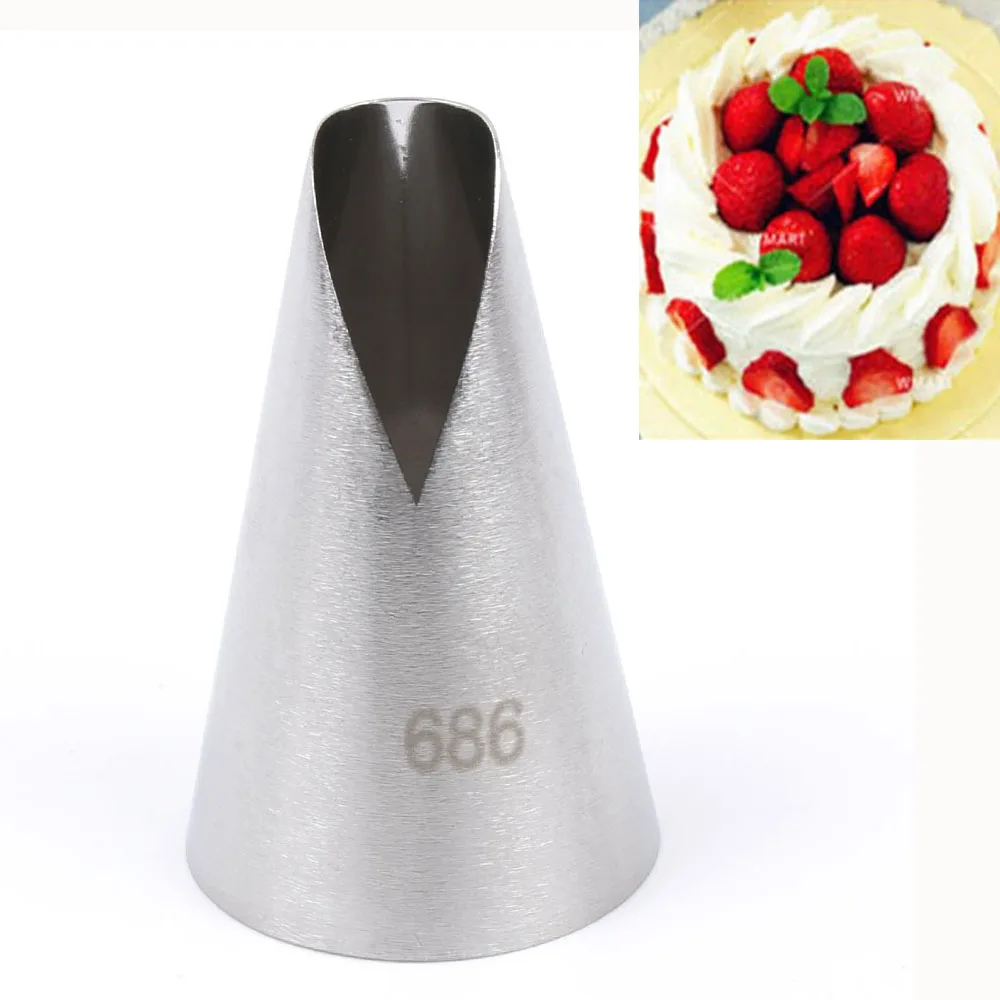 

#686 Large Cake Cream Decoration Tips Pastry Tools Metal Icing Piping Nozzles Stainless Steel Cupcake Head Kitchen Baking Tools
