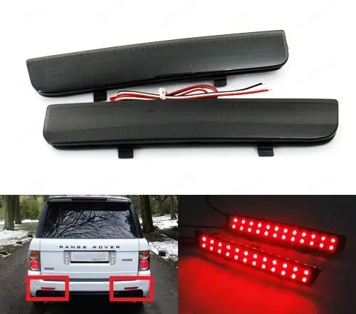 

CYAN SOIL BAY Black Smoked Bumper Reflector LED Rear DRL Brake Stop Light for L322 Range For Land Rover LR2