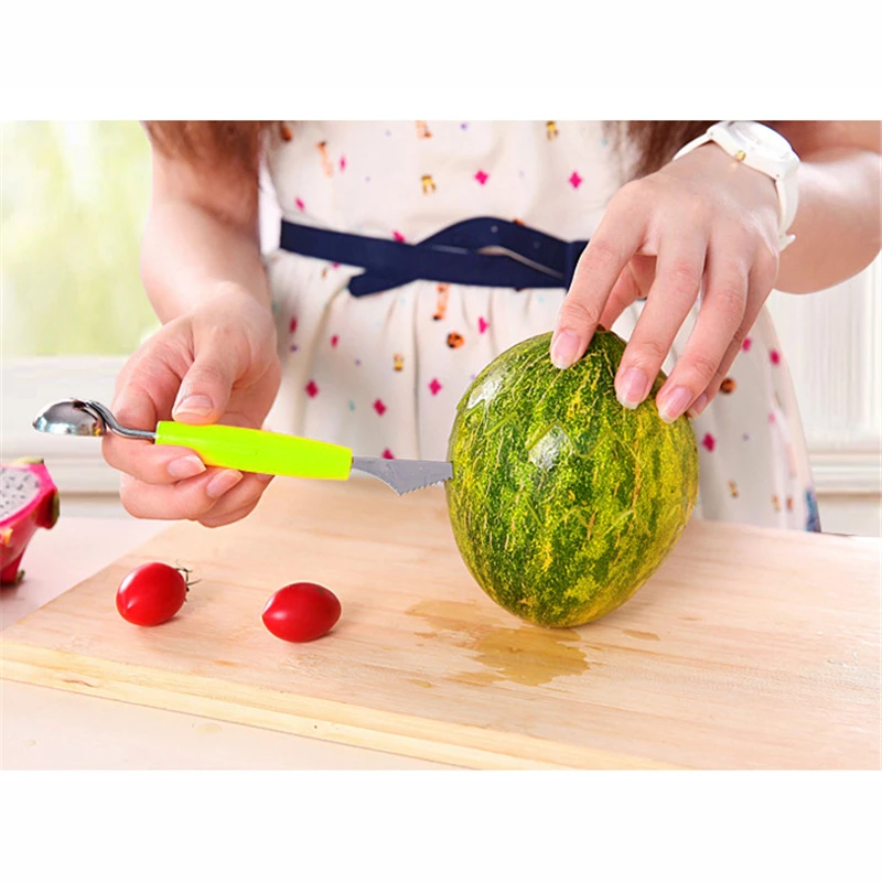

Double Head Dig Ball Scoop Spoon Baller DIY Creative Assorted Cold Dishes Tools Watermelon Melon Fruit Carving Knife Cutter