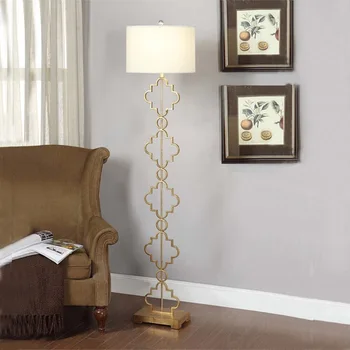 

Post modern creative iron floor lamp living room bedroom bedside model room golden retro American style floor lamps ZA8127