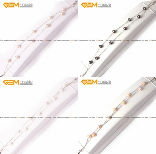 pearl bracelet :6-7mm cultured pearl gold plated 2...