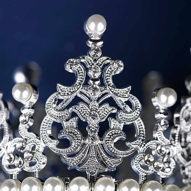 Серебряные жемчужные стразы, диадемы и короны для маленьких девочек, диадема, головной убор для свадьбы, дня рождения, вечеринки, ювелирные изделия для волос, аксессуары JL