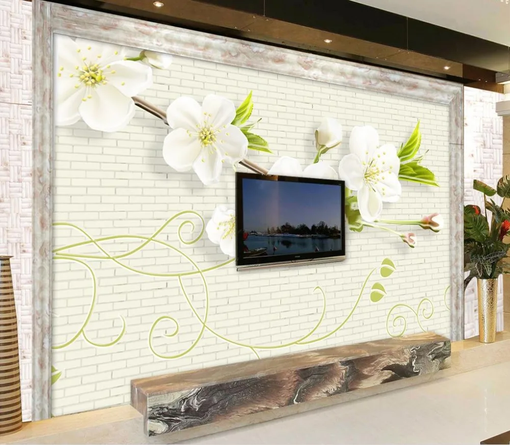 

Modern brief elegant flower 3d mural wallpaper custom 3d wall murals TV backdrop wallpaper