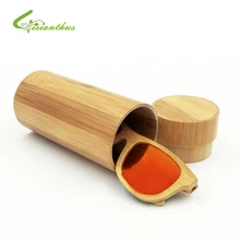 Fashion Original Round Natural Bamboo Sunglasses Case Natural Wood Sun Glasses Box Spectacle Handmade Eyeglasses Case 1Pcs/Lot