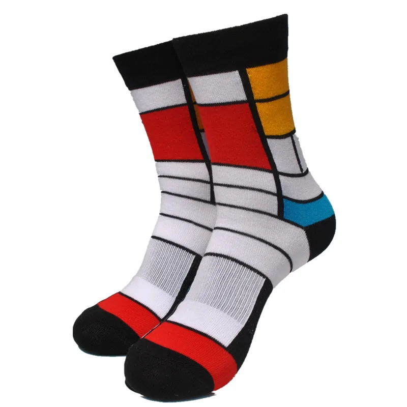 1 Pair Spring Irregular Graphics Cotton Socks Men's Socks Fashion