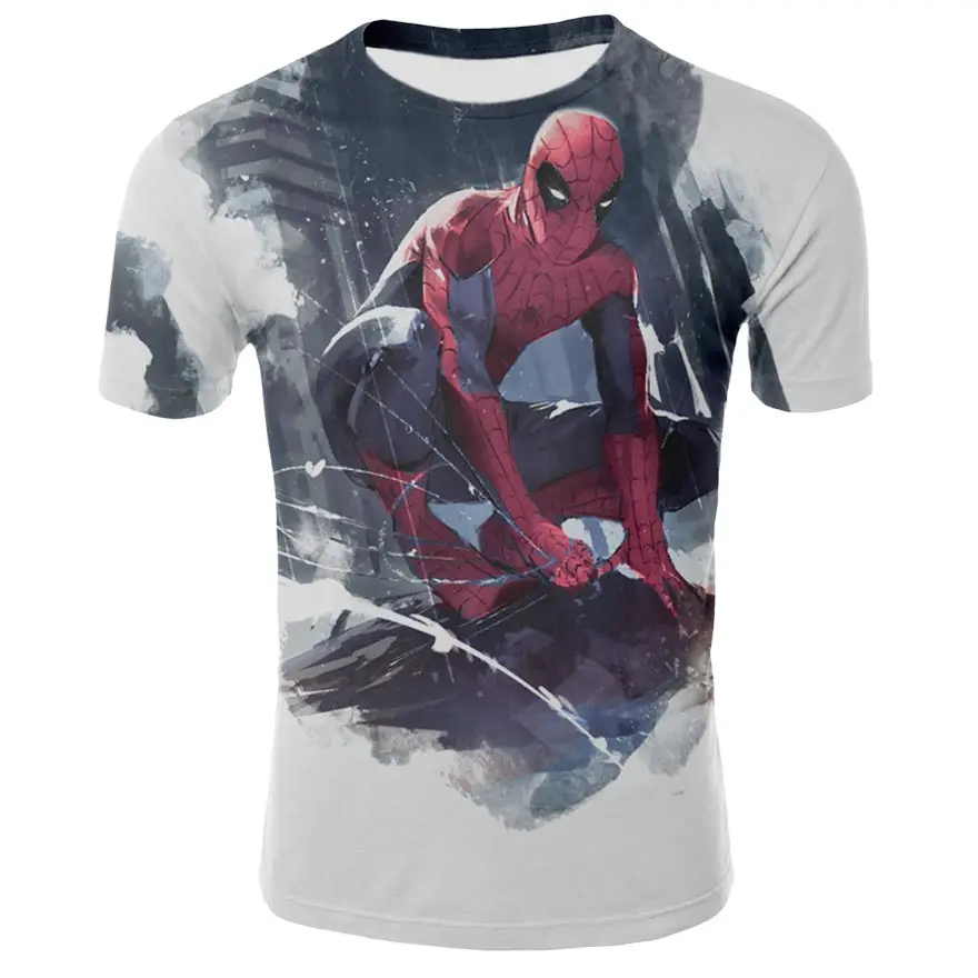 

Avengers Marvel Spiderman Captain America 3D t shirts Men Compression Summer Short Sleeve T-shirts Superhero casual men funny