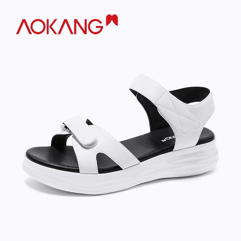 

AOKANG Sandals Women Wedges Shoes Sandals High Heels Sandals Summer 2019 Flip Flop Chaussures Femme Platform Sandals Sandalia