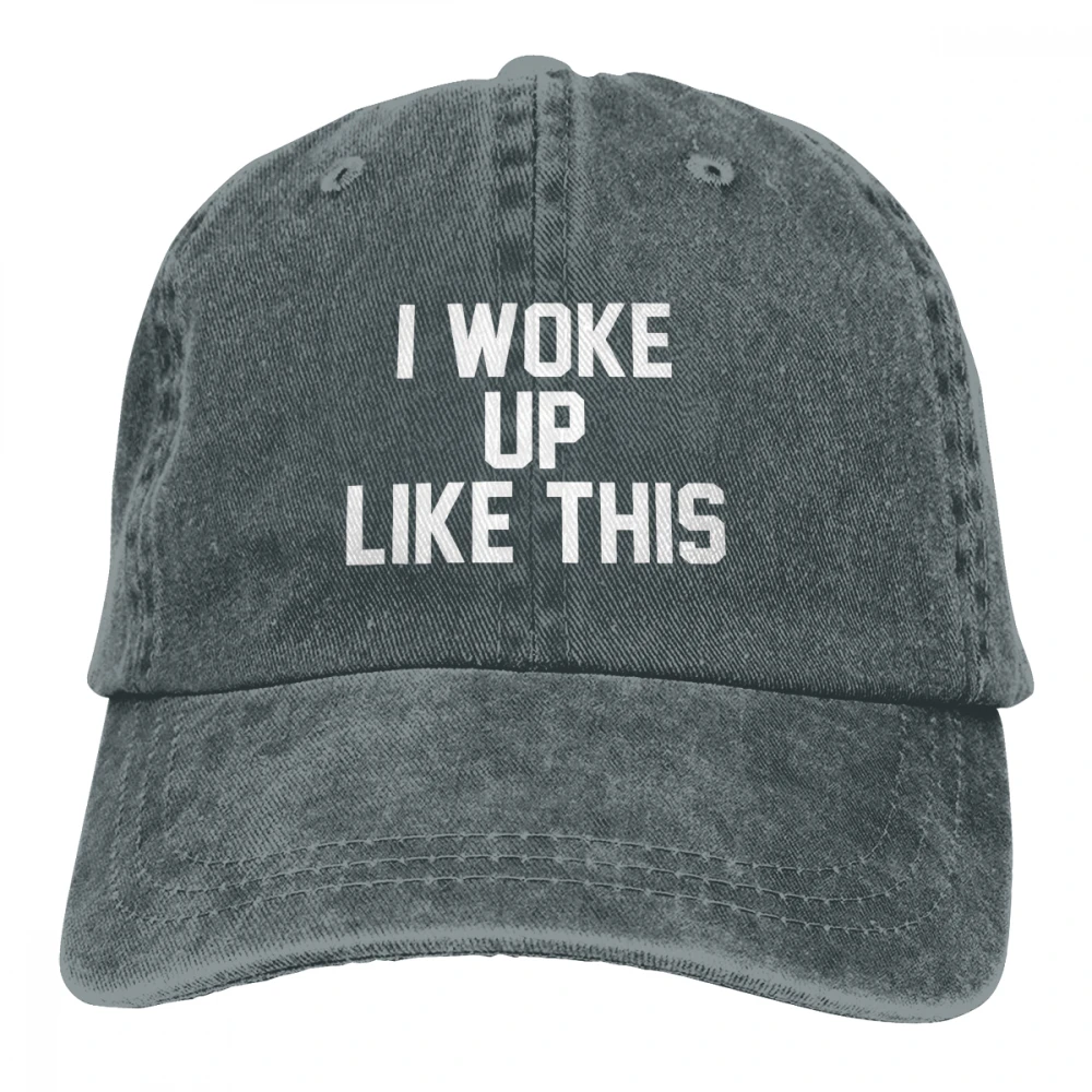 Я просыпался Как этот Casquette глубокий Хизер унисекс Мужские Женские джинсовые бейсболка с ремешком кепки Регулируемый Гольф папа шляпа