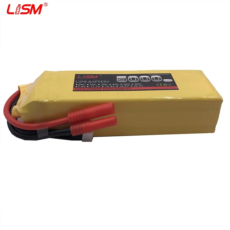 

14.8V 5000mAh 60C-120C 4S Lipo High Power Battery RC Battey Pack with Plug Connector for RC Airplane Helicopter Car/Truc #25y78