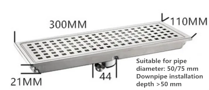 A 3 Style30* 11 см простой Клетчатый Пол Слива 304 Нержавеющая сталь большой слив квадратный водосток для душа сточная решетка с ситечко для душа - Цвет: A