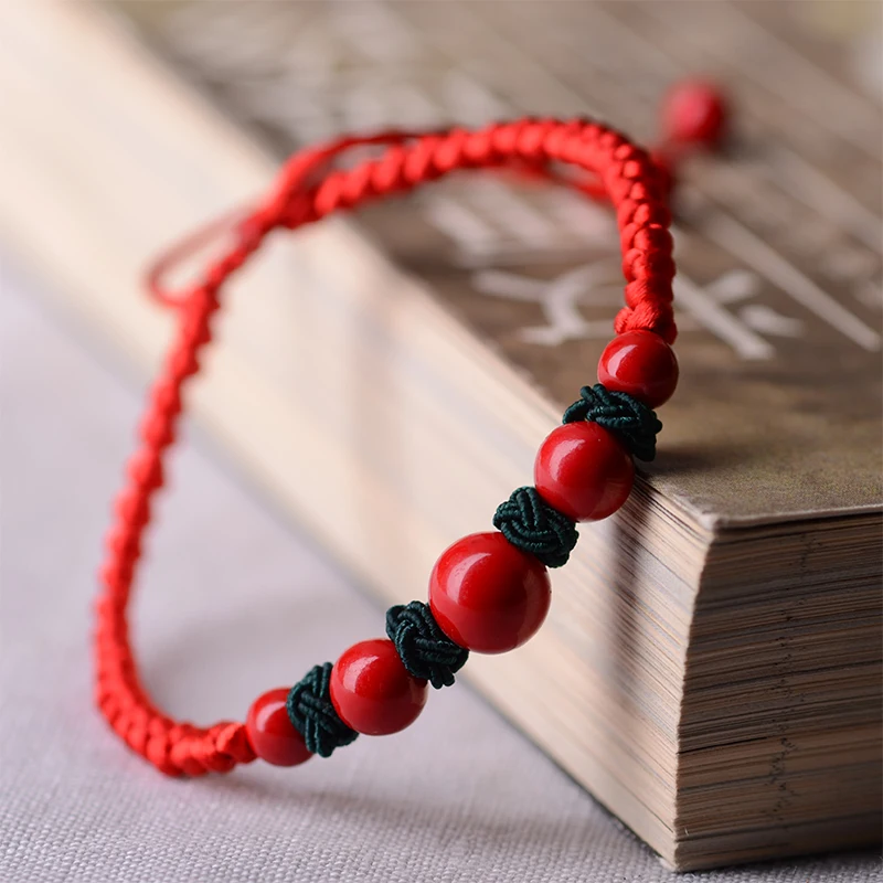 Этнический браслет-цепочка для женщин, красный натуральный камень, вощеная нить, Регулируемая Веревка, куасал, стиль Джокер, модное ювелирное изделие, Новое поступление
