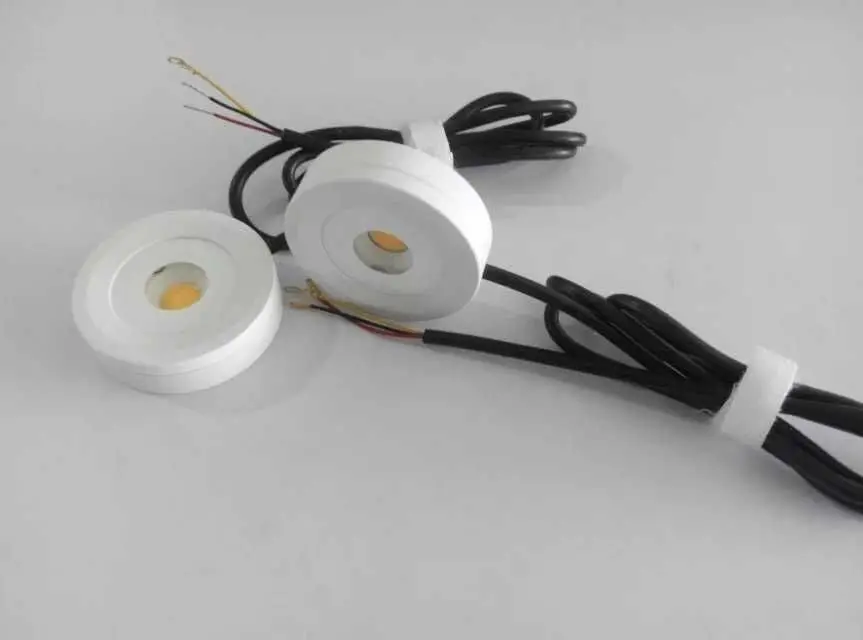 

Free Shipping Driverless 5W COB Led Puck Light Spot Under Cabinet Lights for Display Case Showcase Counter