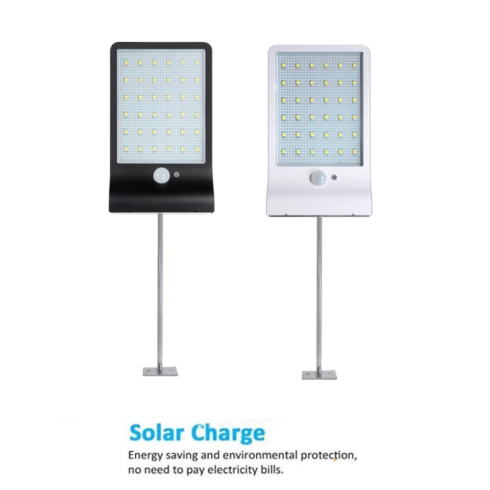 

48/36 LED Solar Powered Outdoor Decor Waterproof PIR Motion Sensor Solar Wall Garage Patio Security lamp three mode w metal pole