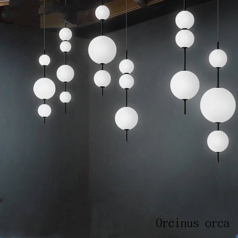 Nordic Modern Led Glass Bulb Chandelier Restaurant Bar Bedroom