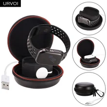 URVOI 2 в 1 держатель для Apple Watch series 4/3/2/1 Airpods модный круглый дизайн легко носить с крючком сумка для часов PU с силиконовым
