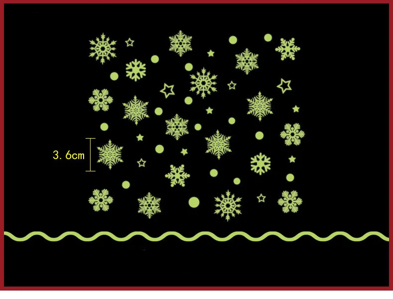 Рождественская Снежинка флуоресцентные наклейки на стену год на окно, стекло, стену украшения самоклеющиеся наклейки светятся в темноте наклейки на стены дома