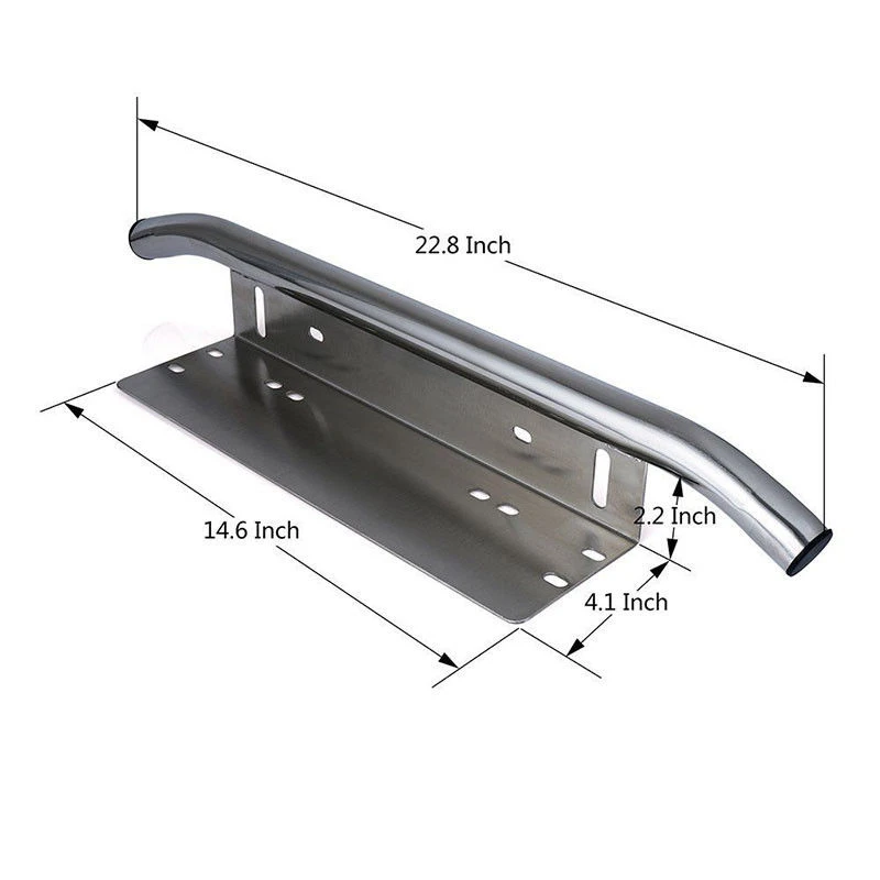 JXLCLYL Car Bull Bar Front Bumper License Plate Mount Bracket Light Holder Chrome