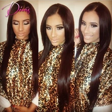 6A Grade Brazilian Virgin Hair Silk Top Lace Front Human Hair Wig Natural Color Silk Straight Lace Front Wig For Black Women