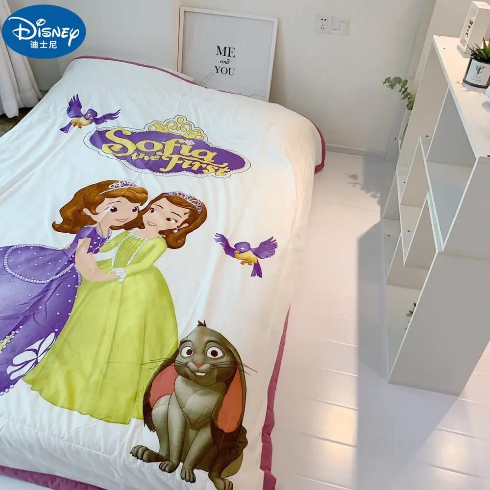

Disney princess Sofia Summer quilt Blanket bedding baby girl bed cover stitching throw blanket thin comforter summer 3d teen