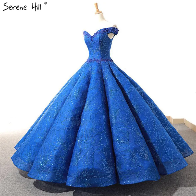 

New Fashion Long Turkish Kaftan Dubai Blue Beaded Formal Evening Party Prom Ball Gown Dress Engagement Abiye Gowns Dresses 2019