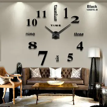 2020 new Home decoration big mirror wall clock modern design 3D DIY large decorative wall clocks