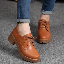 UNIGUE/летние женские туфли на платформе из коровьей кожи в британском стиле на квадратном каблуке женские оксфорды на шнуровке с закругленным носком на плоской подошве