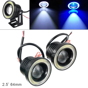 

2pcs 2.5 Inch Car Fog Lamp 64MM 12V 1200LM DRL Car LED Angel Eye Fog Lamp COB Diaphragm Daytime Running Light for Car Vehicles