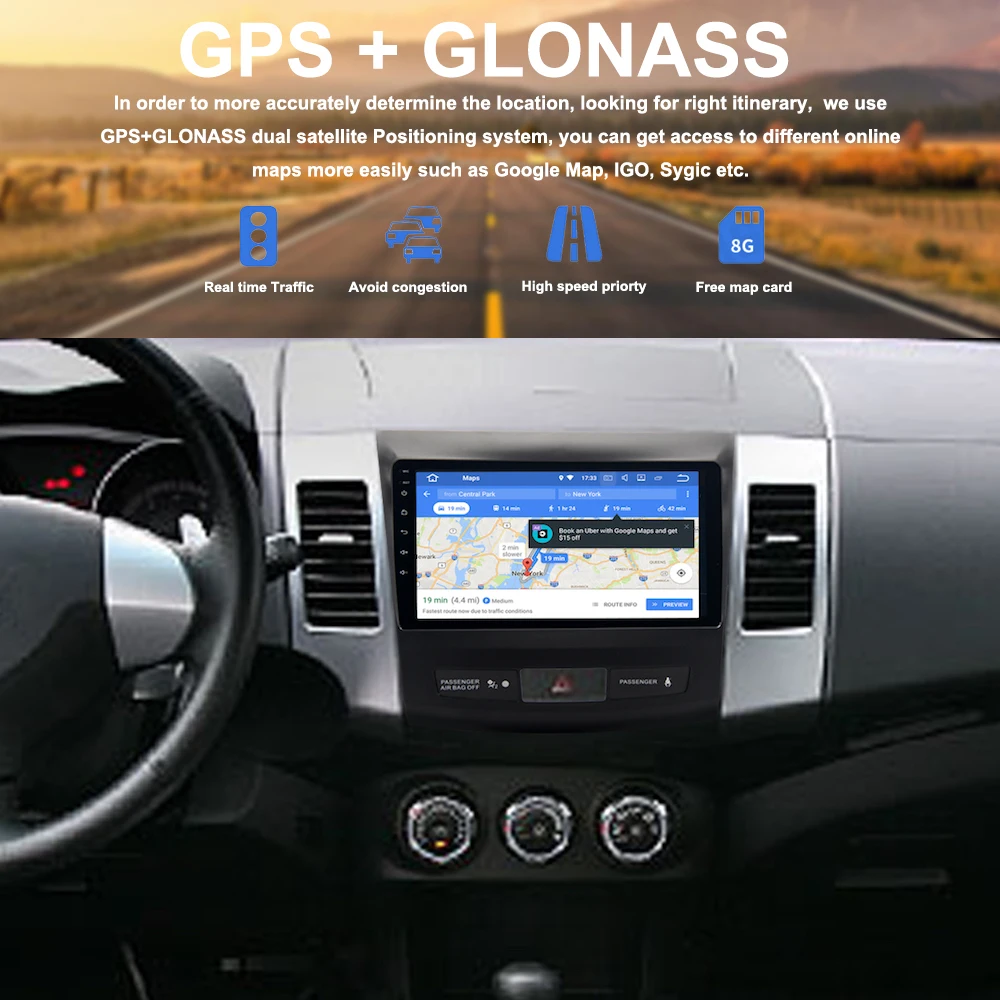 Discount 9" IPS 1Din Car Radio Android 9.0 for Mitsubishi Outlander Multimedia 2007 2008 2009 2010 2011 GPS Auto Stereo DPS Optional 1