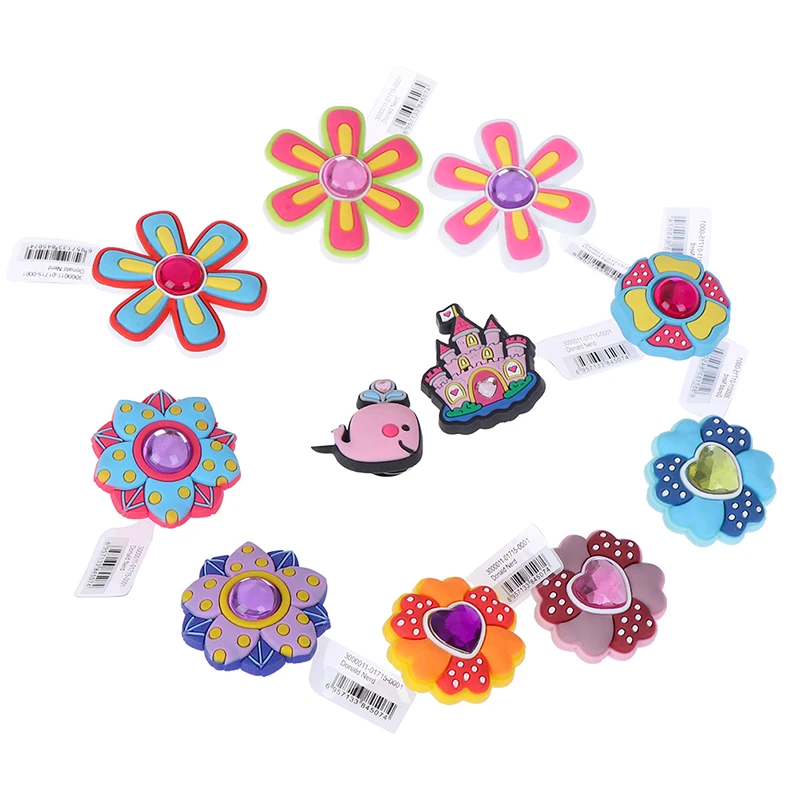 Cartoon Flower Crystal High Imitation Shoe Charms Shoe Buckles Accessories Decoration Fit Bands Bracelets Kids As Party Gifts
