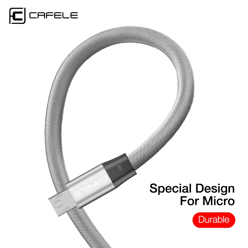 CAFELE Cable Micro USB Cable de carga USB para Xiaomi Samsung Huawei Android teléfonos Durable Data Sync 5 V 2.1A 30 /120/180 cm