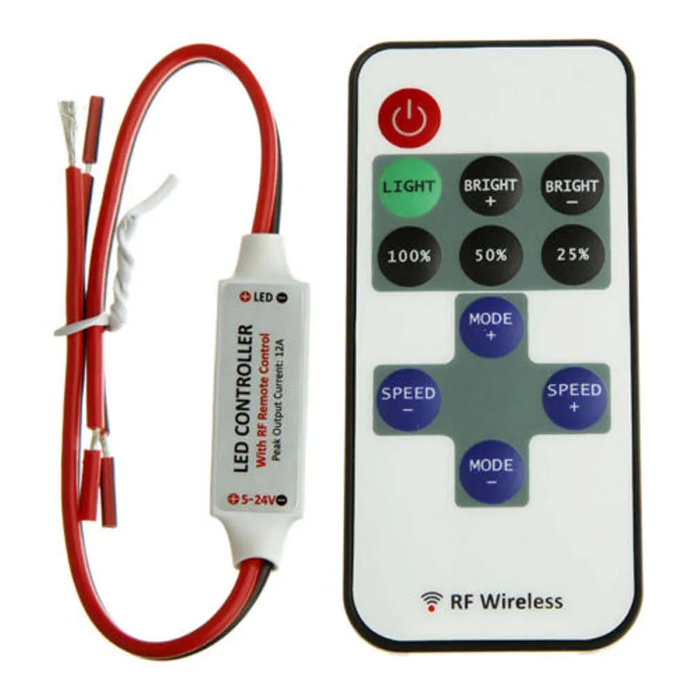 

New Mini Wireless RF Remote Controller Dimmer Control For Single Color LED Strip
