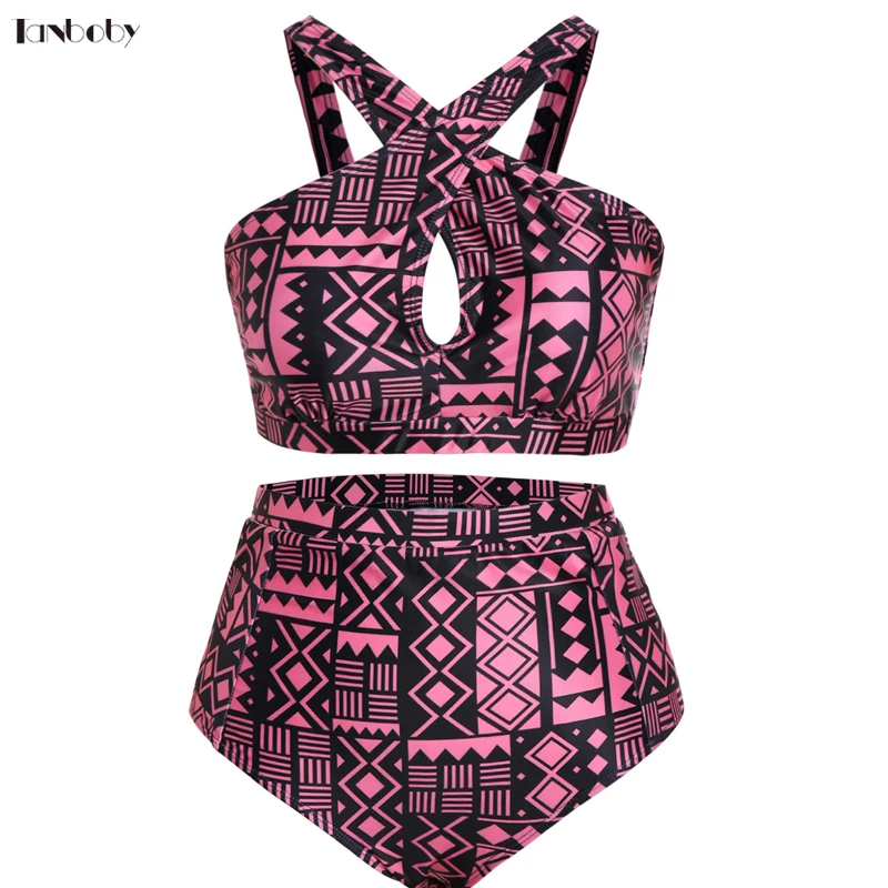 Beach Wear Brazilian Bikini Plus Size Swimwear Retro High Waist Bikinis