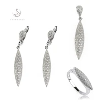 SHUNXUNZE Silver Plated set(ring/earring/pendant) White Cubic Zirconia R3213set sz6 7 8 Ring Wedding Party Birthday Top Quality