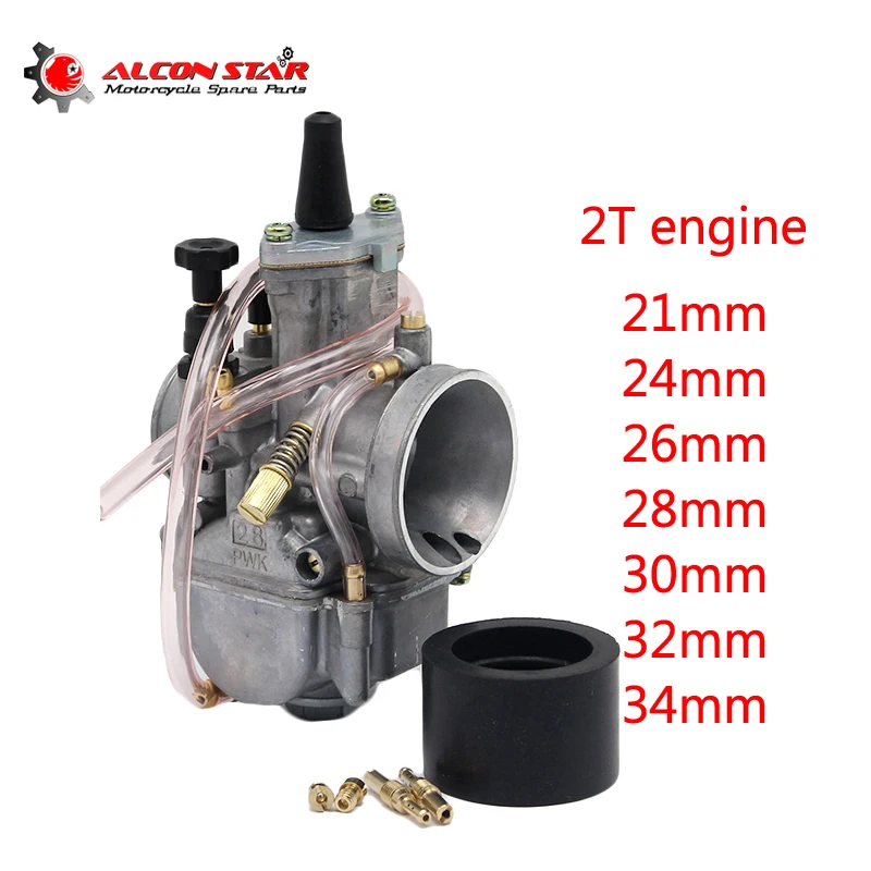 Alconstar- 2T engine Motorcycle Keihin Carburetor 21 24 26 28 30 32 34mm PWK Carburador with power jet Carb Dirt Bike ATV UTV