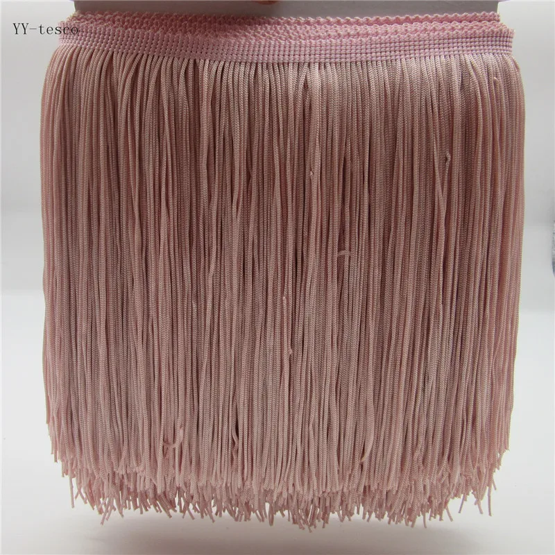 1 ярдов 20 см длинные кружева бахрома отделка полиэстер кисточкой кожи цвет бахрома Обрезка Diy латинское платье одежда аксессуары кружевная лента - Цвет: Leather Pink