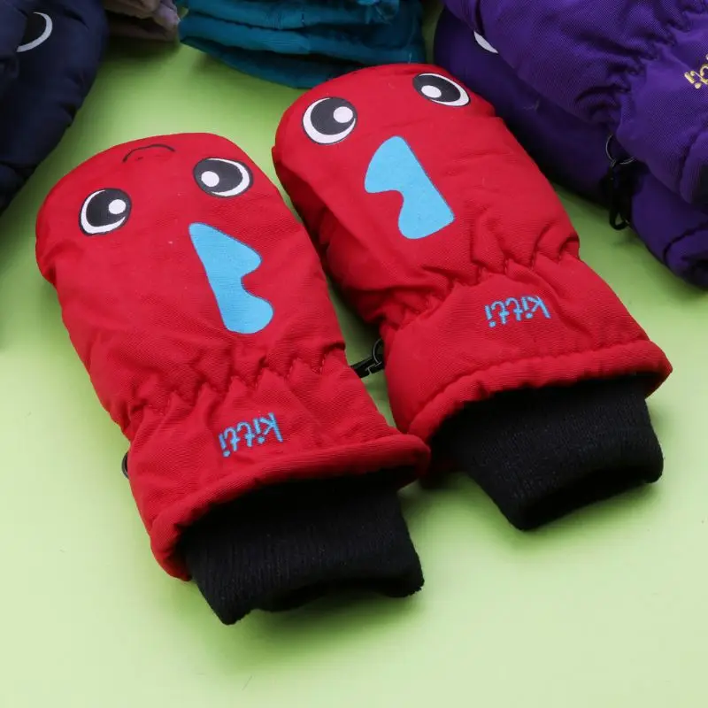 Детская рукавица хорошего качества для детей от 2 до 5 лет, зимние теплые уличные перчатки для мальчиков и девочек водонепроницаемые, ветрозащитные, противоскользящие кожаные