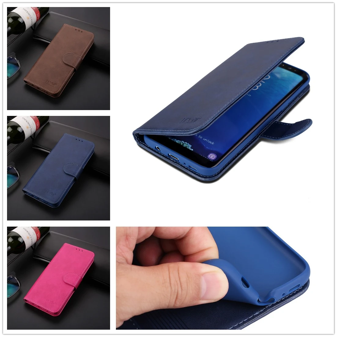 

Funda For Samsung Note 10 Note 10 Pro Note 9 S9 Case Flip leather PU Wallet For Samsung Galaxy S9 S8 Plus S7 edge S6 Book Coque