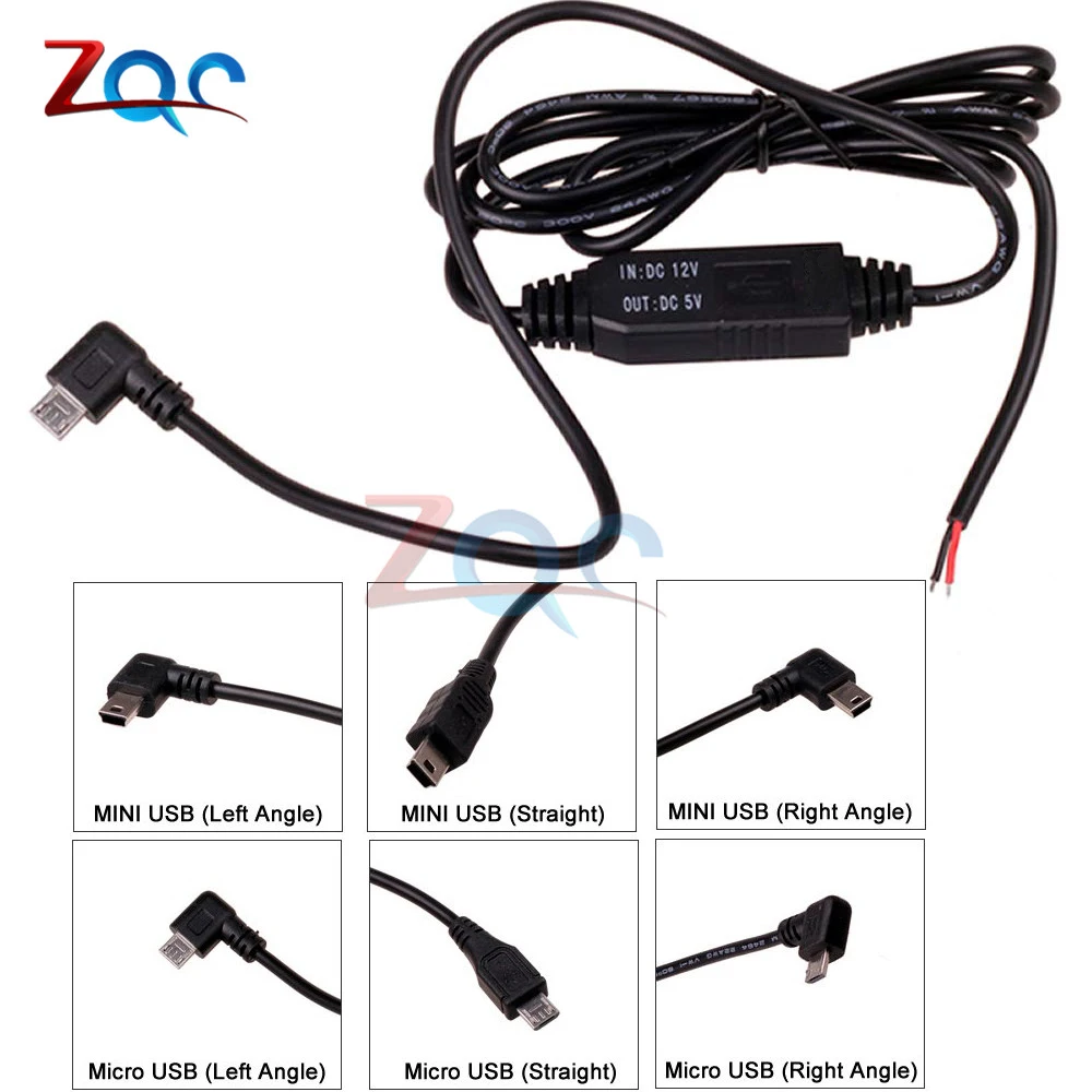 1 Stück Auto DC 12v zu 5v Micro/Mini USB Ladegerät GPS Tablet Recorder Ladekabel 