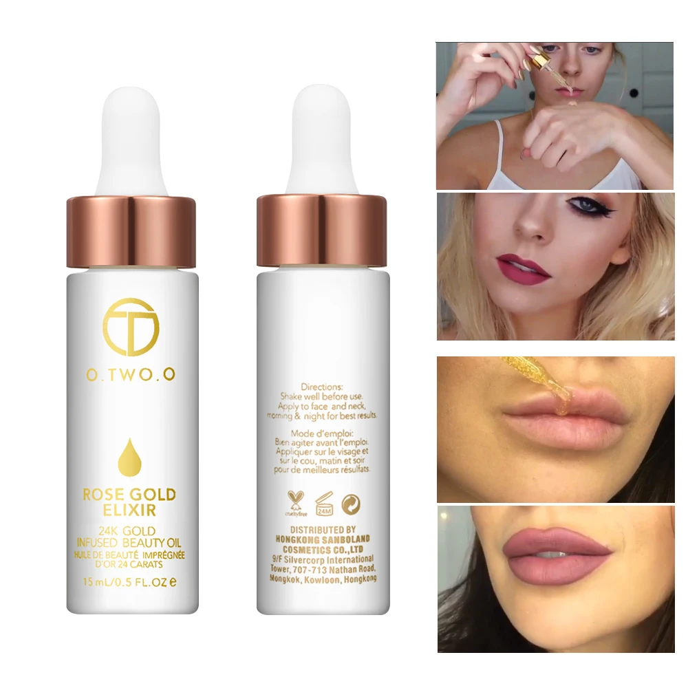 

O.TWO.O Essential Oil Before Primer Foundation Moisturizing Face Oil Anti-aging 24k Rose Gold Elixir Skin Make Up Oil For Face