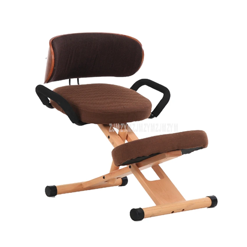 Эргономичный ортопедическое кресло со спинкой и ручка стул офисный регулируемая высота дерева Офис на коленях кресло для выправления