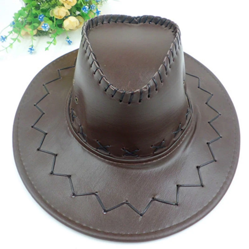Брендовая весенне-осенняя ковбойская шляпа с широкими полями, мужская и женская кожаная кепка с большим краем, водонепроницаемая Солнцезащитная джазовая шляпа для мужчин, новинка