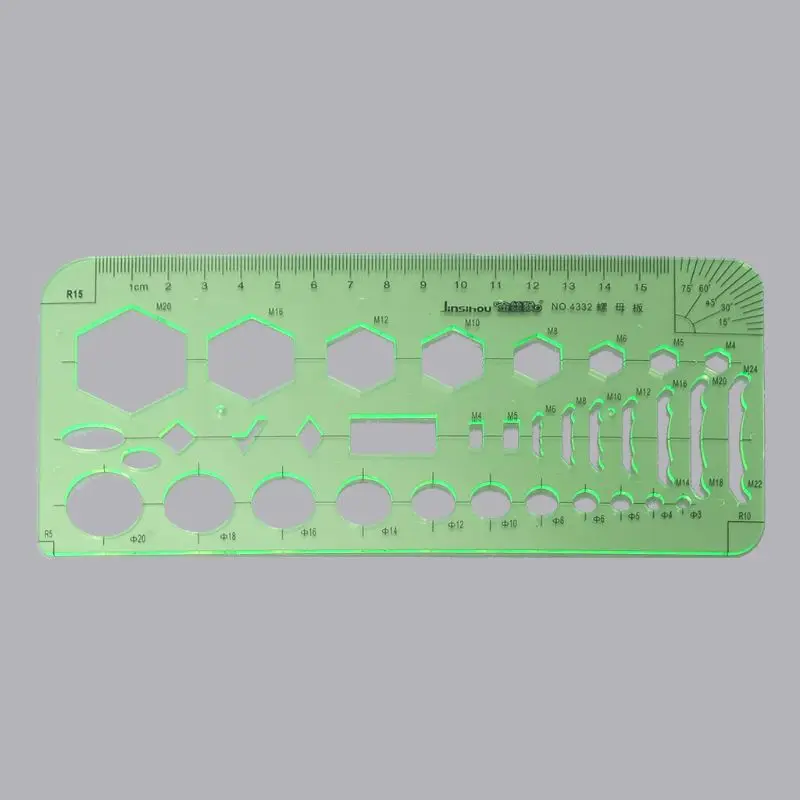 6 шт. шаблоны для рисования измерительные пластиковые геометрические украшения Дизайн линейки зеленый