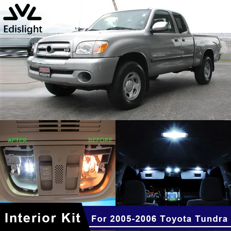 Us 11 93 40 Off Edislight 12pcs White Ice Blue Canbus Led Lamp Car Bulbs Interior Package Kit For 2005 2006 Toyota Tundra Map Dome Door Light In