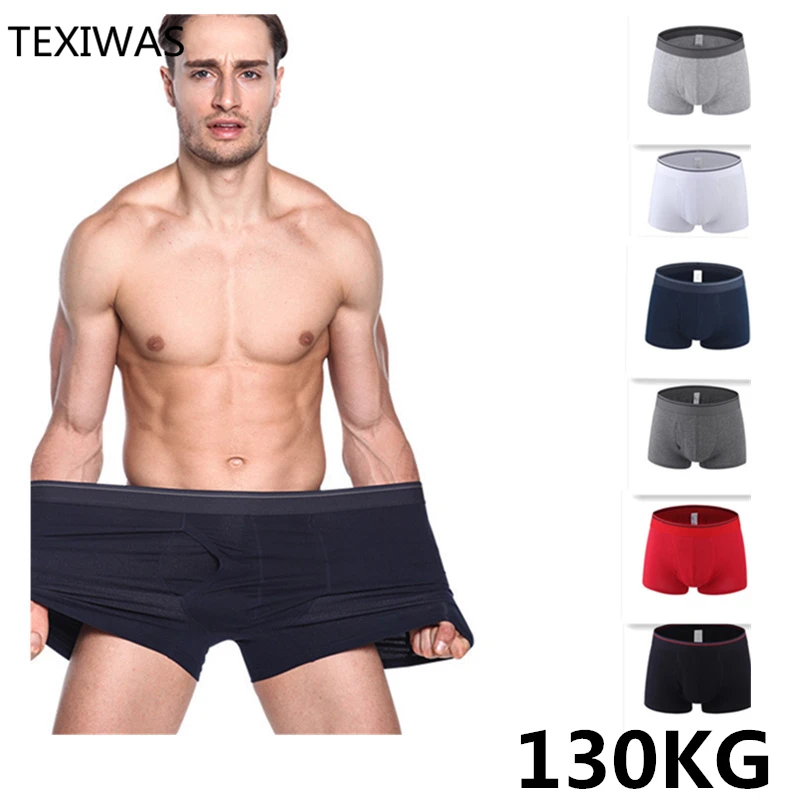 

TEXIWAS Brand New Sexy Super Large Size Mens Underwear U Convex boxer short soft Luxury Breathable Belt Shorts 4XL5XL 6XL