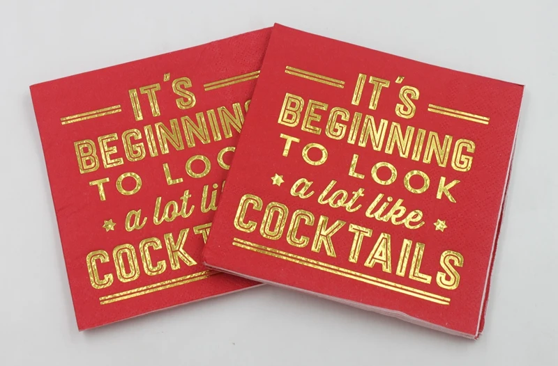 [RainLoong] бумажная салфетка для напитков из золотой фольги салфетки коктейлей It's