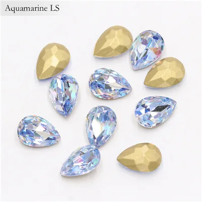 50Pcs/Lot 3D Nail Art Rhinestones Shining Color Nail Rhinestone Gem 3D Crystal For Nail Art Stone Gold Diamond Glass Manicure De