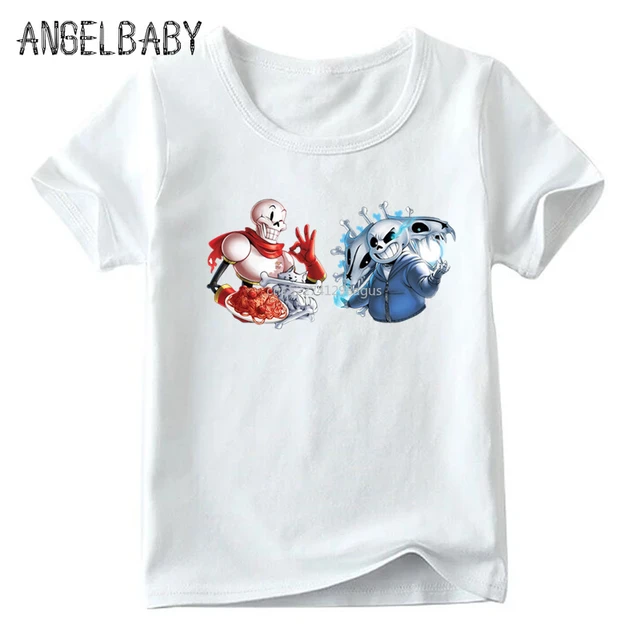 Children Cartoon Sans And Papyrus Skulll Brother Print T shirt Boys and  Girls Summer White Tops Kids Funny T-shirt,ooo4093 - AliExpress